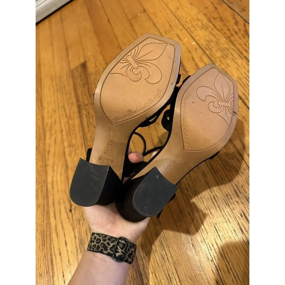 Franco Sarto Womens Damalis Faux Leather Open Toe Heels black size 8.5 - Image 8