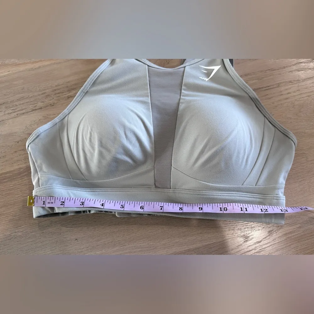 Gym shark MESH NECKLINE SPORTS BRA gray size medium - Image 7