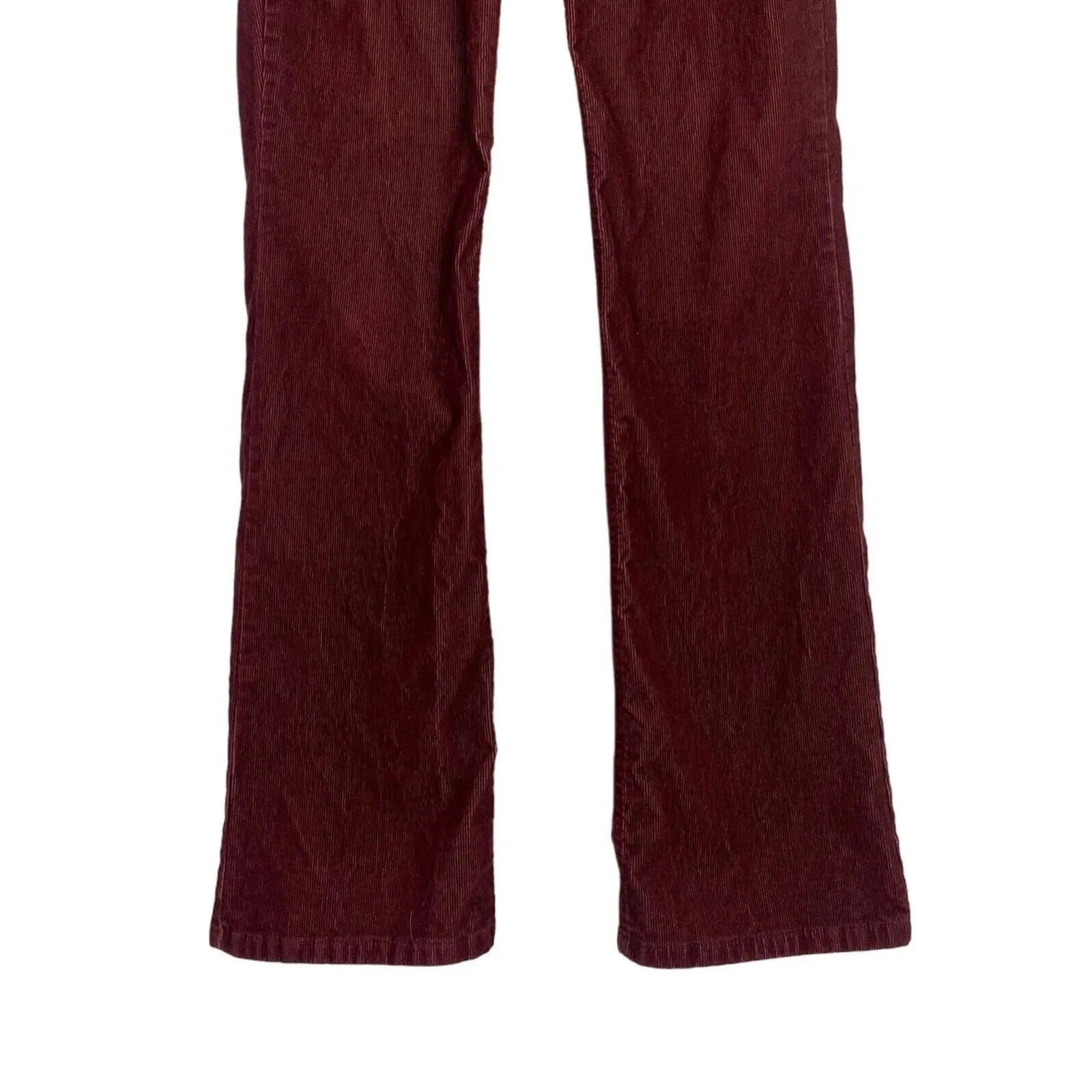 J.Crew Corduroy Vintage Retro Look Low Rise Straight Flare Pants 27 Red Rust - Image 3