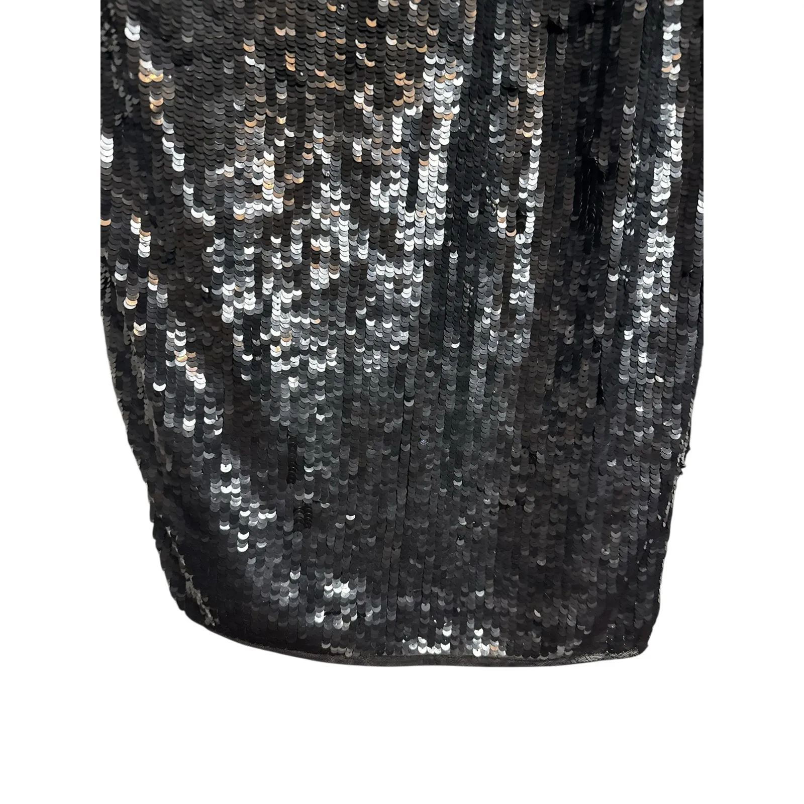 Mac Duggal Black One Shoulder Sequin Slit Column Evening Formal Gown 12 - Image 9