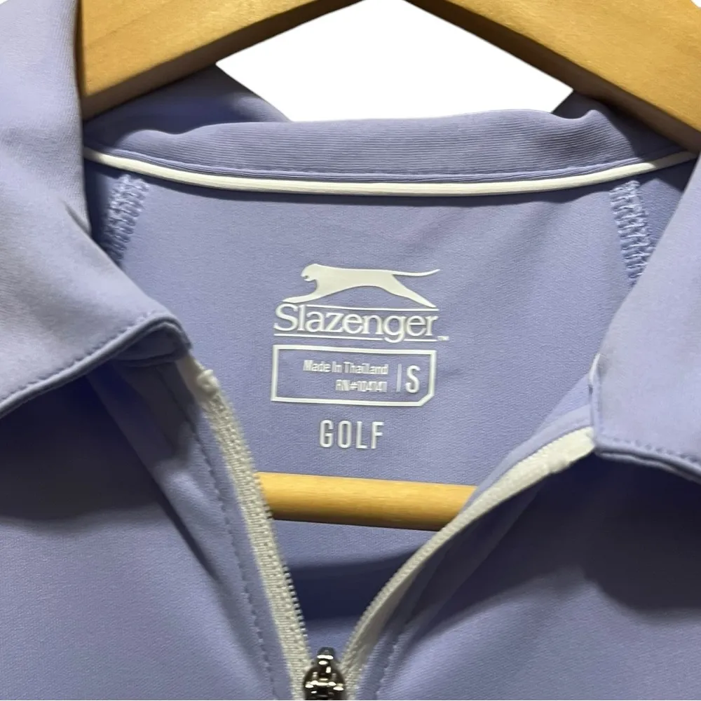 Slazenger Top Women's Purple 1/4 Zip Sleeveless Golf Polo Size Small - Image 5