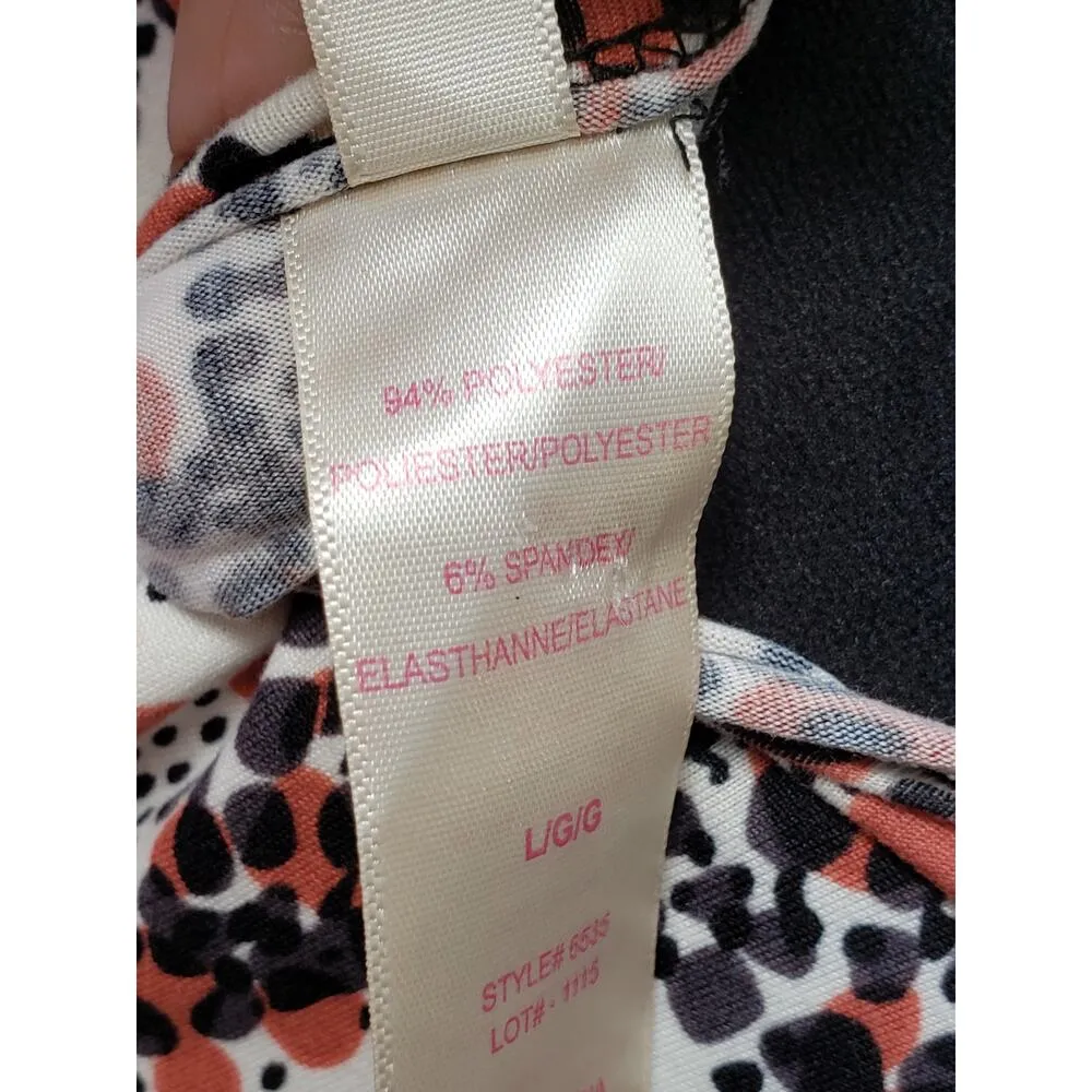 Retreat Rhonda Shear Blouse Top Womens Large Multi Geo Print Pockets Long Sleeve White - Image 6