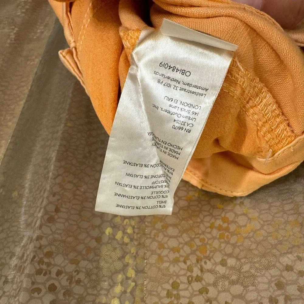 Free People Addy Wide Leg Chino Pants Pastel Light Orange Size 4 NWOT - Image 9