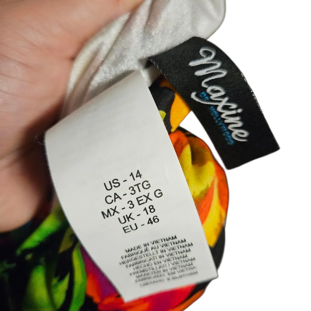 Maxine Of HollyWood Tropical One Piece Swim Suit Size 14 - Image 3