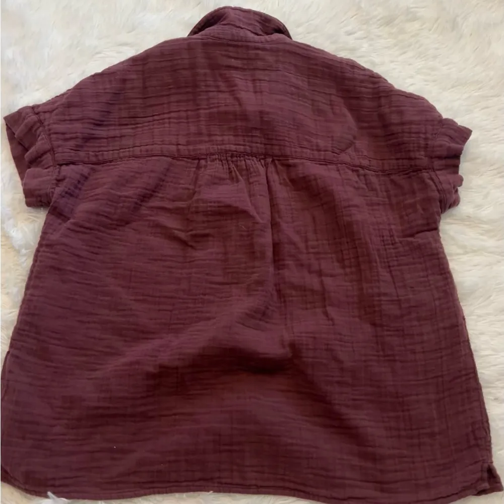 Sonoma Burgundy / Maroon Button-Up Shirt size Large - Image 3