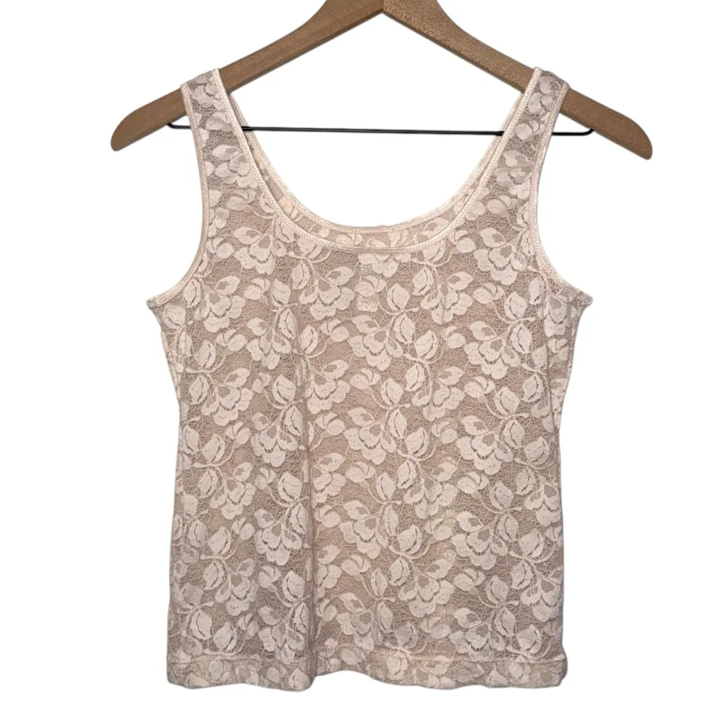 Vintage Christian Dior Intimates Lace Tank Top Light Pink‎ - Image 5