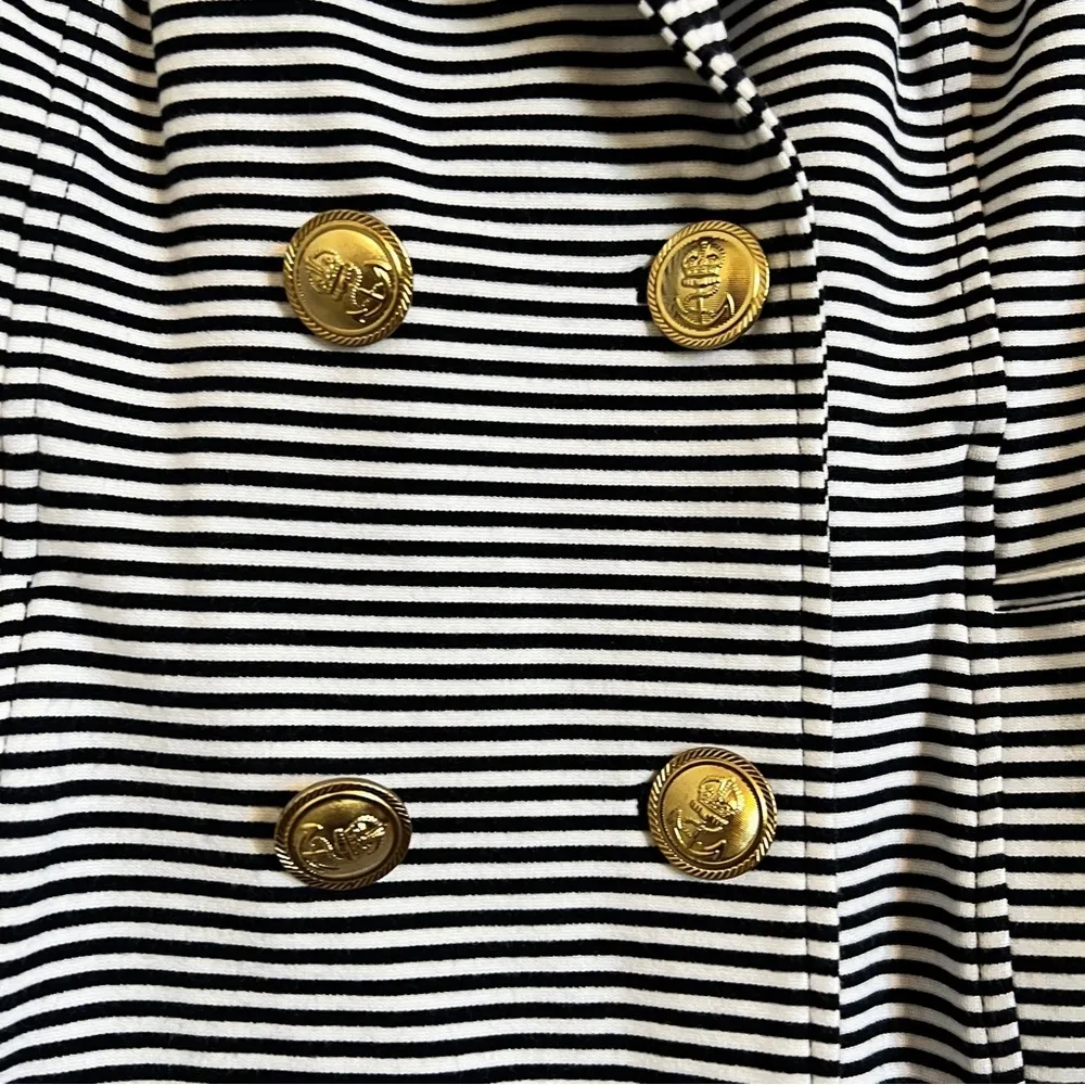 CAbi Life Jacket Blazer Nautical Navy & White Stripe Sz S Style 823 #143V - Image 4