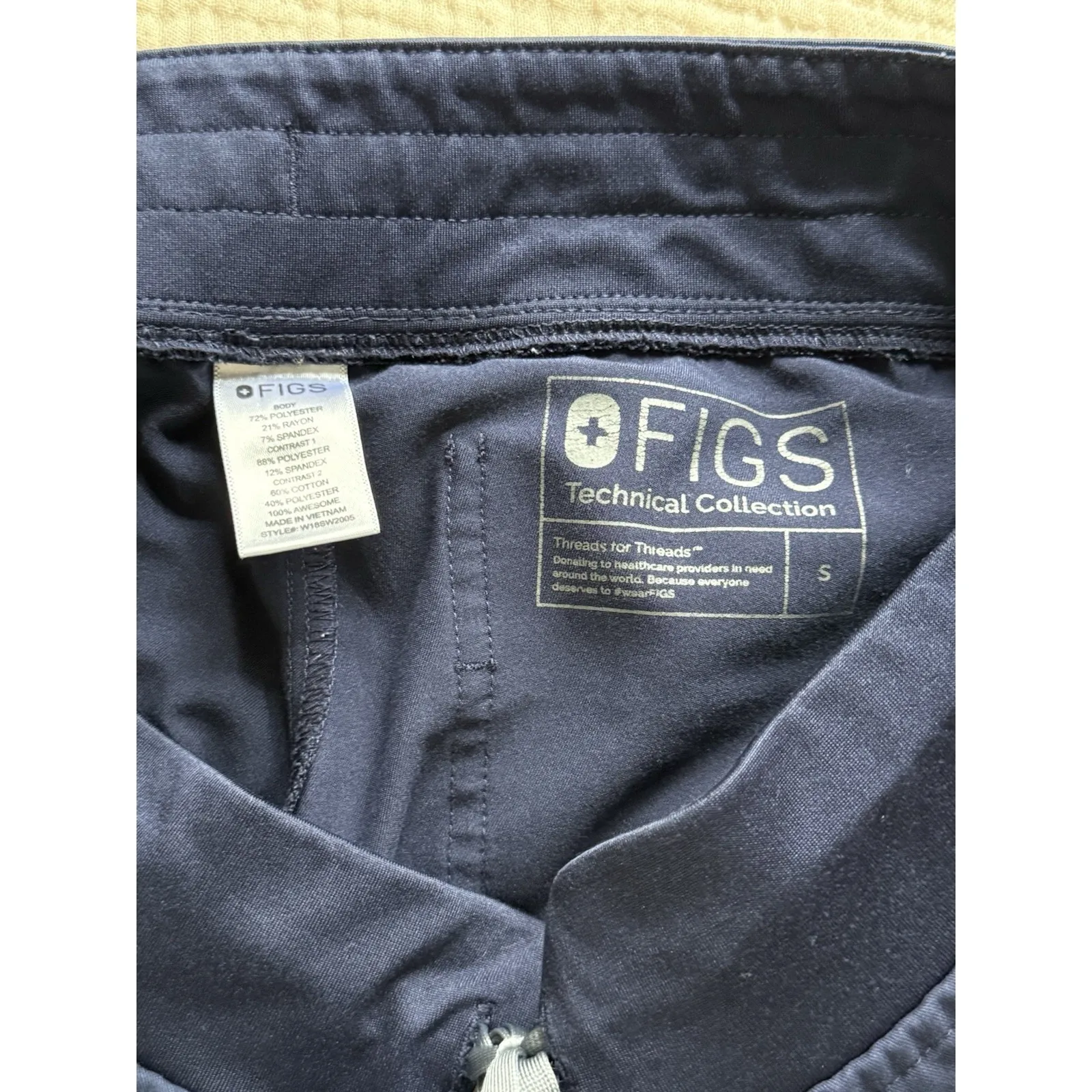 Figs Scrub Pants Womens Small‎ Zamora Jogger Medical Nursing Navy Blue LOT Of 2 - Image 3