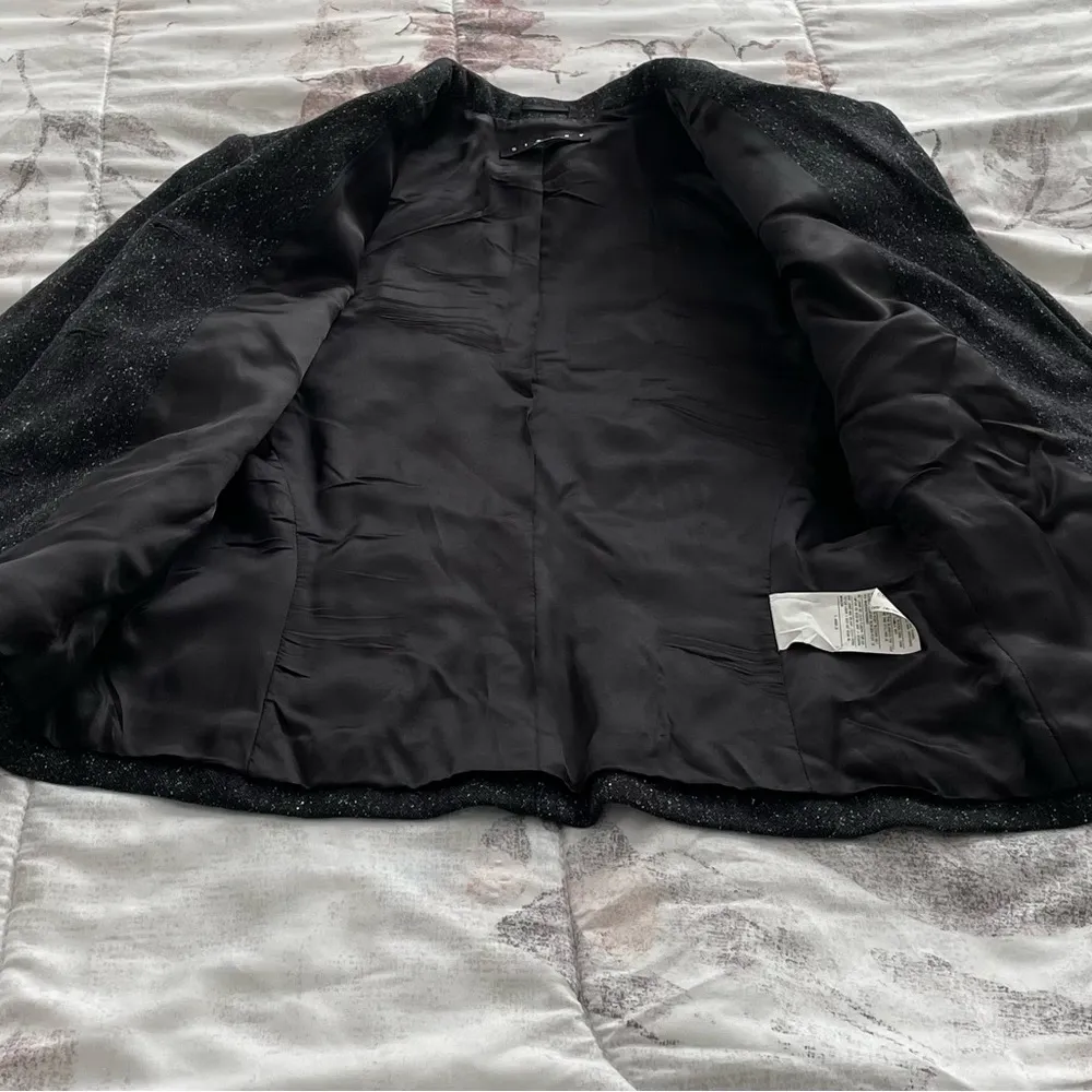 Sisley Y2K wool & silk blend gray marled blazer, size 38 or 4 preppy pockets - Image 11