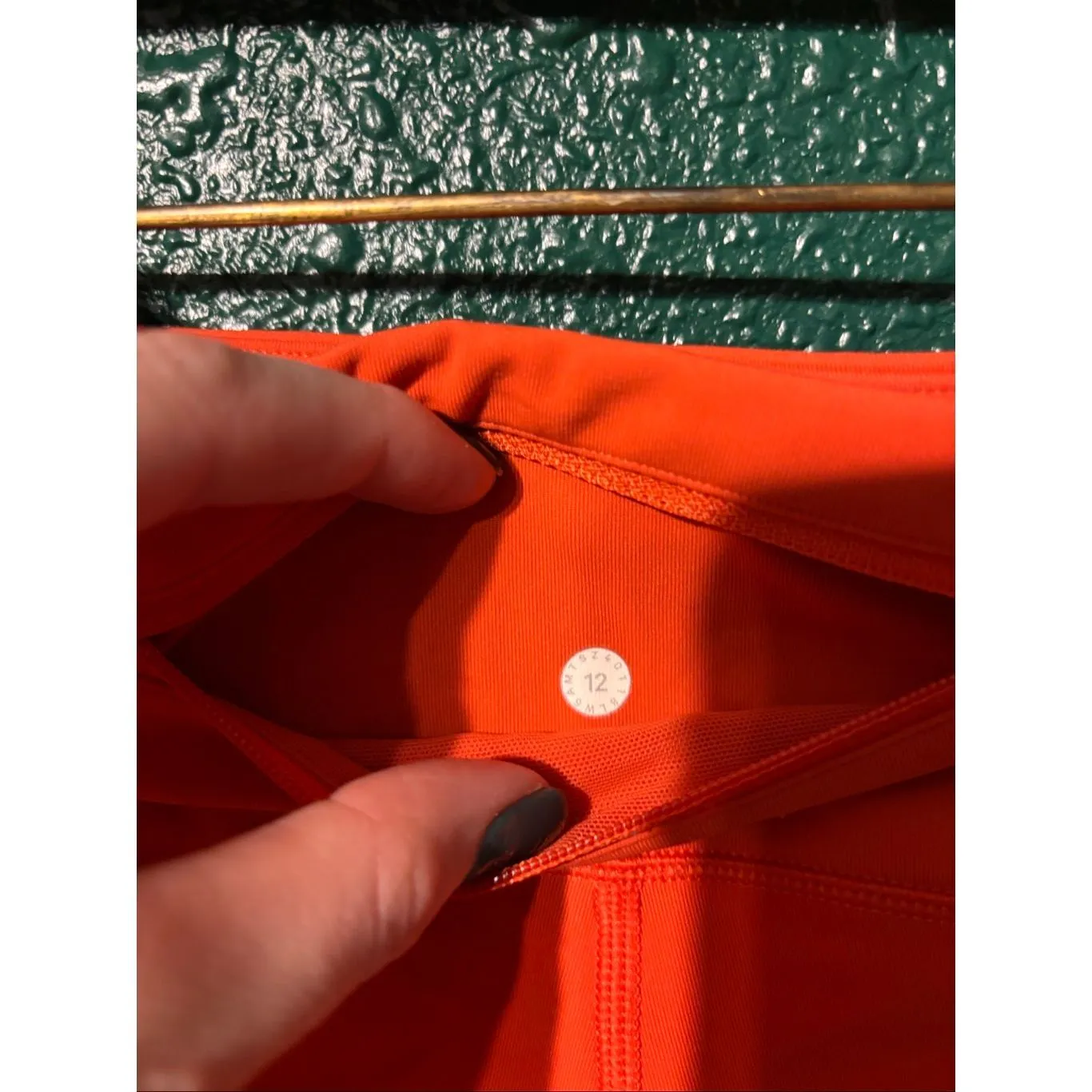 Lululemon Speed Up Crop 21" Red Orange Sz 12 - Image 3