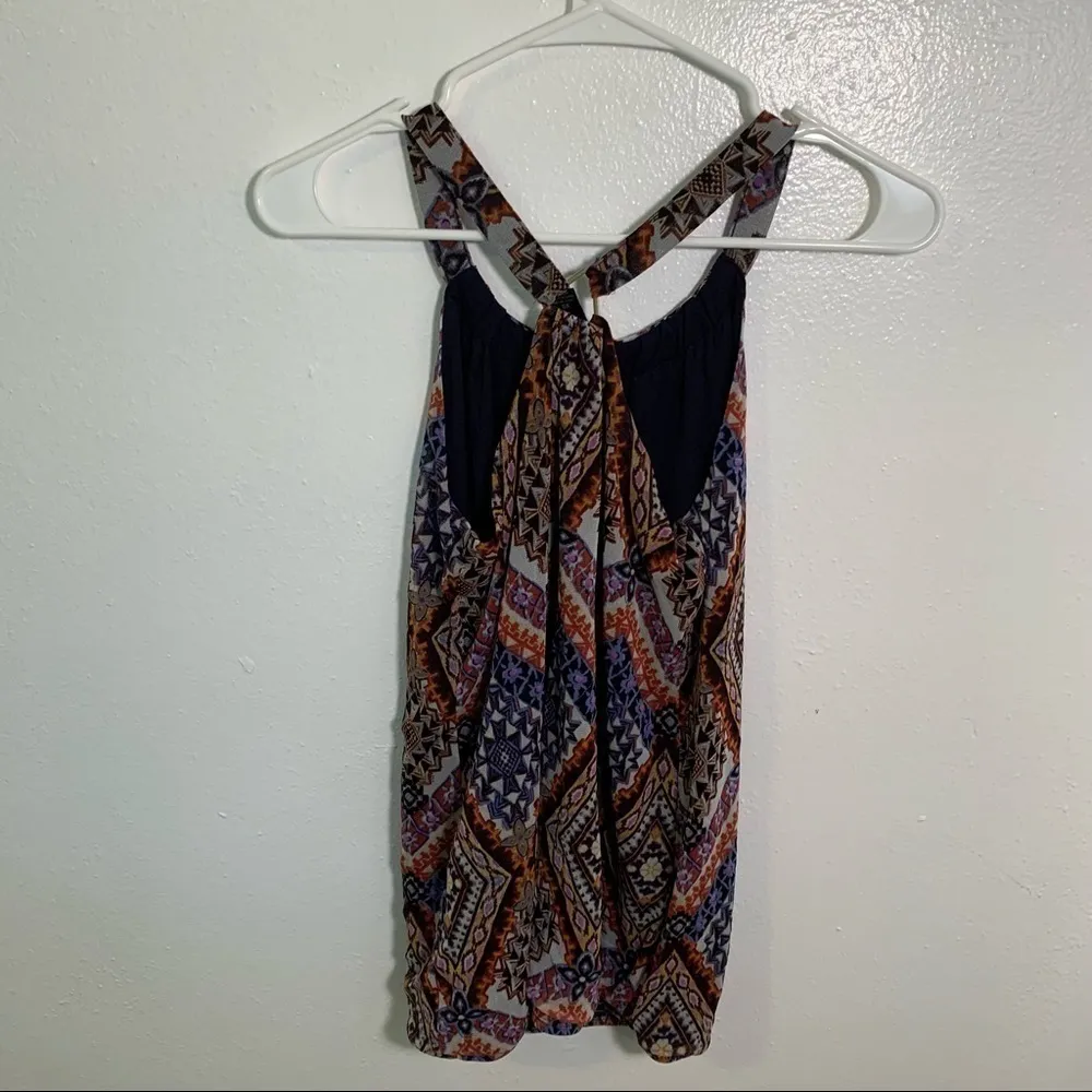 INC International Concepts Printed Keyhole Halter Top XS Blue - Image 7