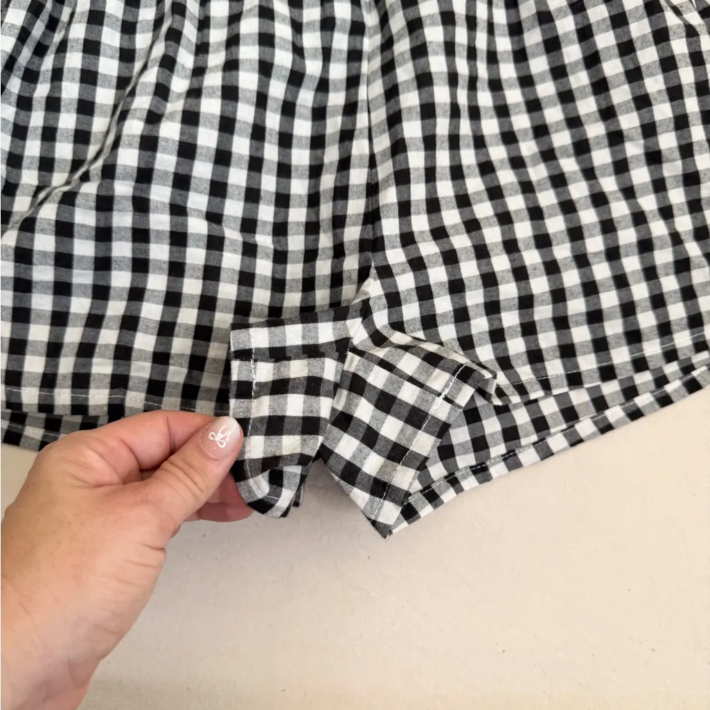 Sincerely Jules White and Black Gingham Check Pullon Paper Bag Shorts Size L - Image 4