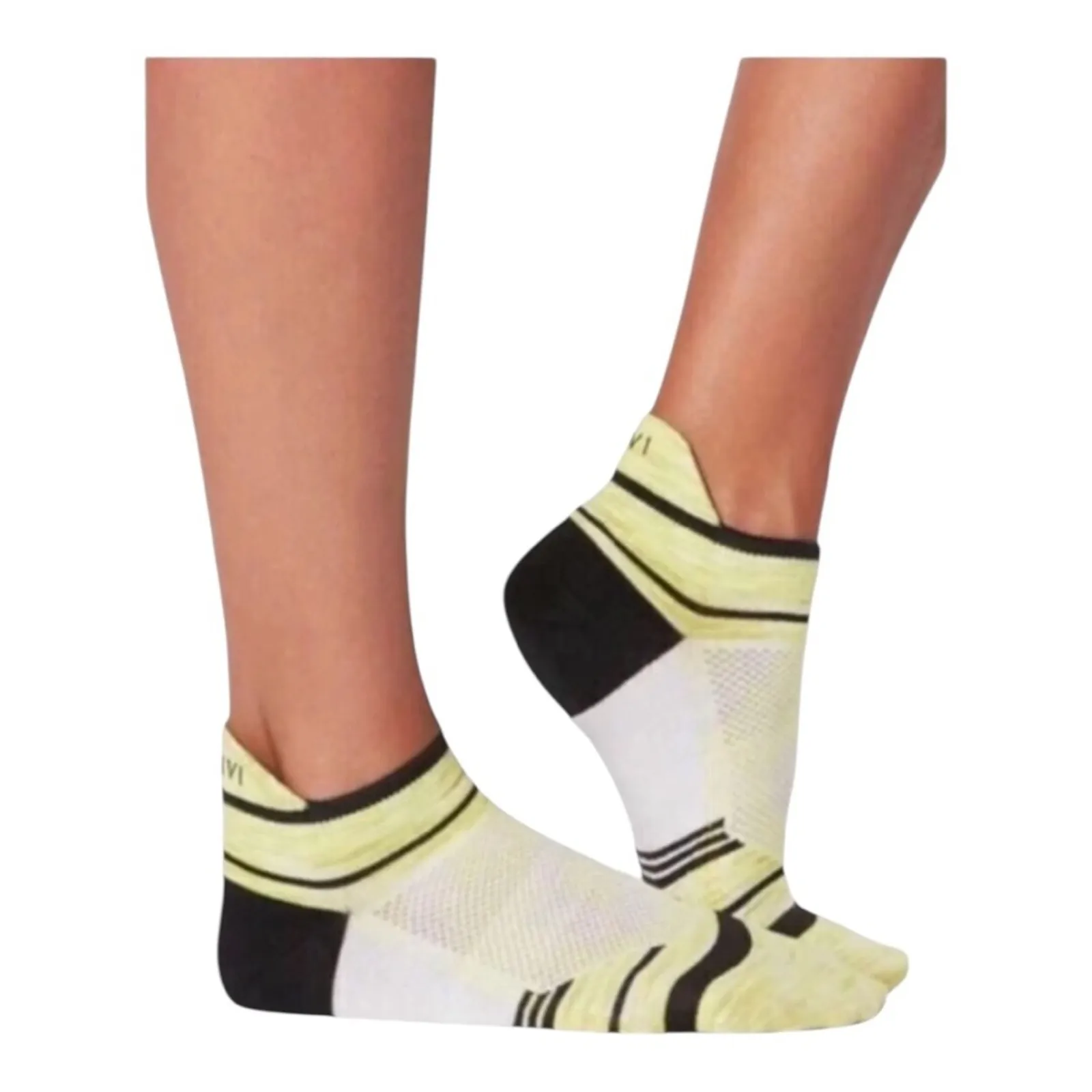 2 TAVI Sport NIP Women Thin Ultra Lite Compression Low Rise Parker Socks Citrus Yellow - Image 3