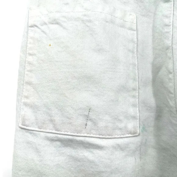 Zara size 8 white jeans‎ pleated top blue yellow green paint splatter detail - Image 8