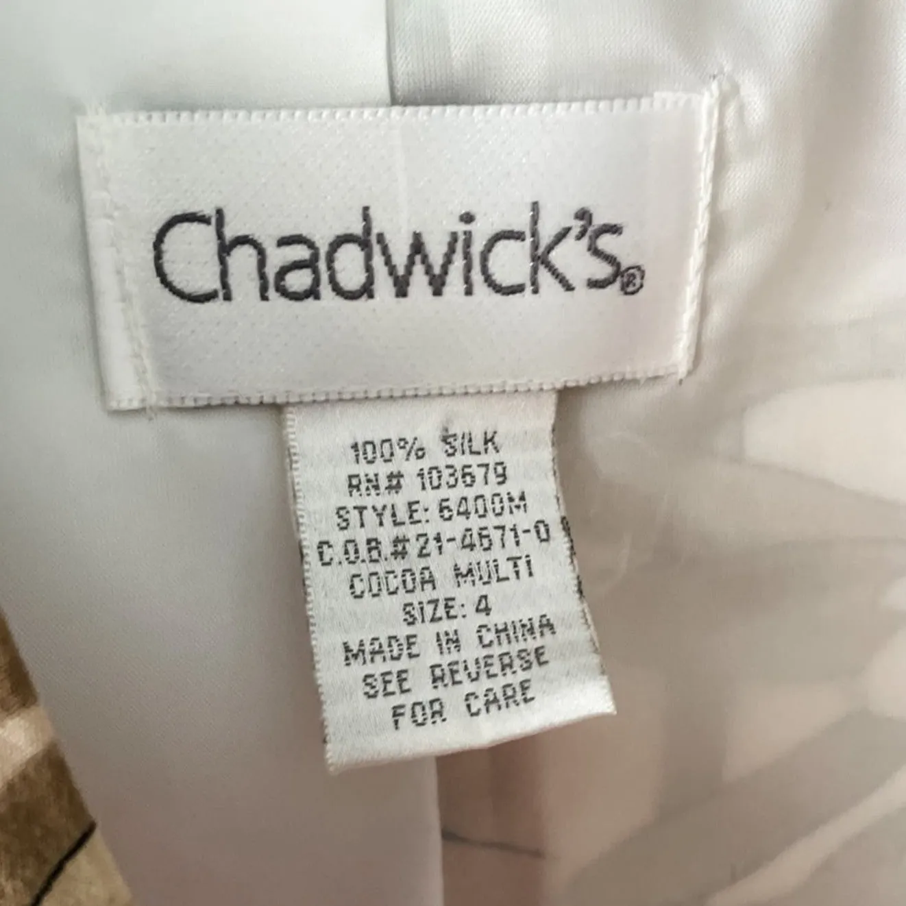 Vintage 100% silk floral cropped 3/4 sleeve blazer jacket pink tan size 4 - Image 6