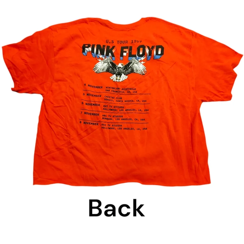 Pink Floyd XL Cropped Red Graphic T-Shirt - Image 2