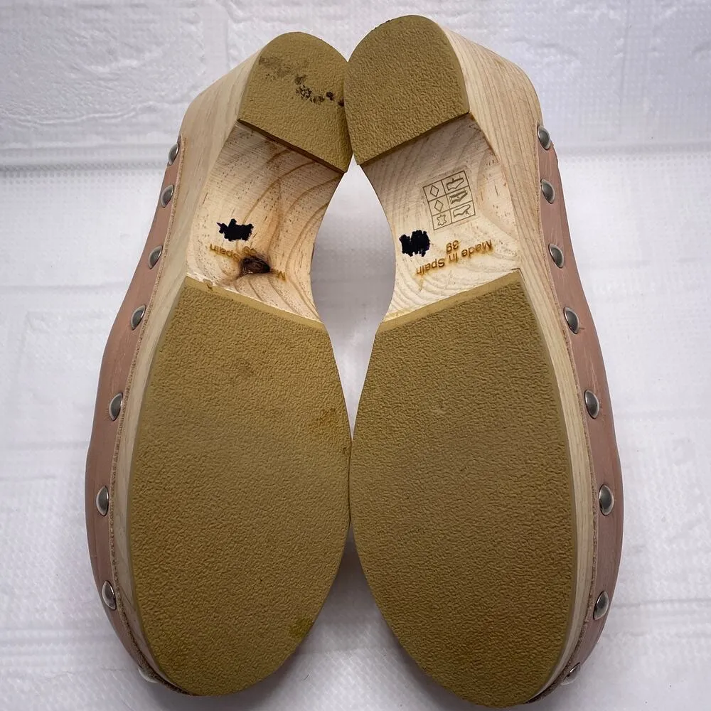 Anthropologie Cordani Studded Heeled Clogs Mules Dusty Pink Size 39 US 8.5 - Image 11