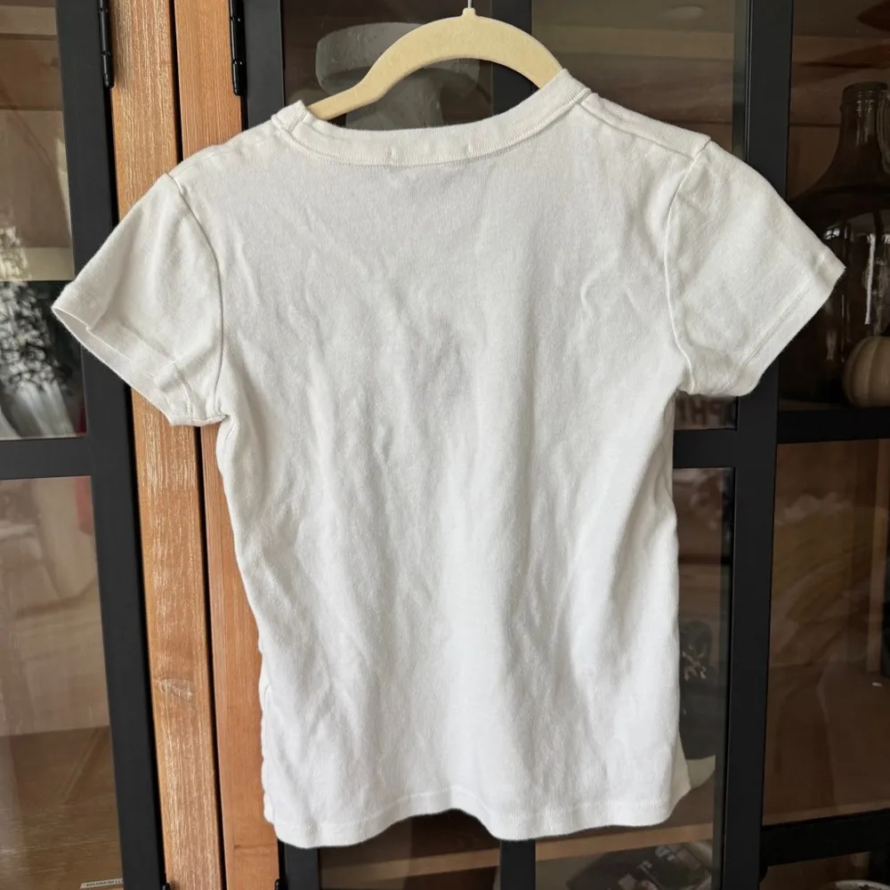 Brandy Melville baby tee devil embroidered top tshirt short sleeves red crewneck - Image 5