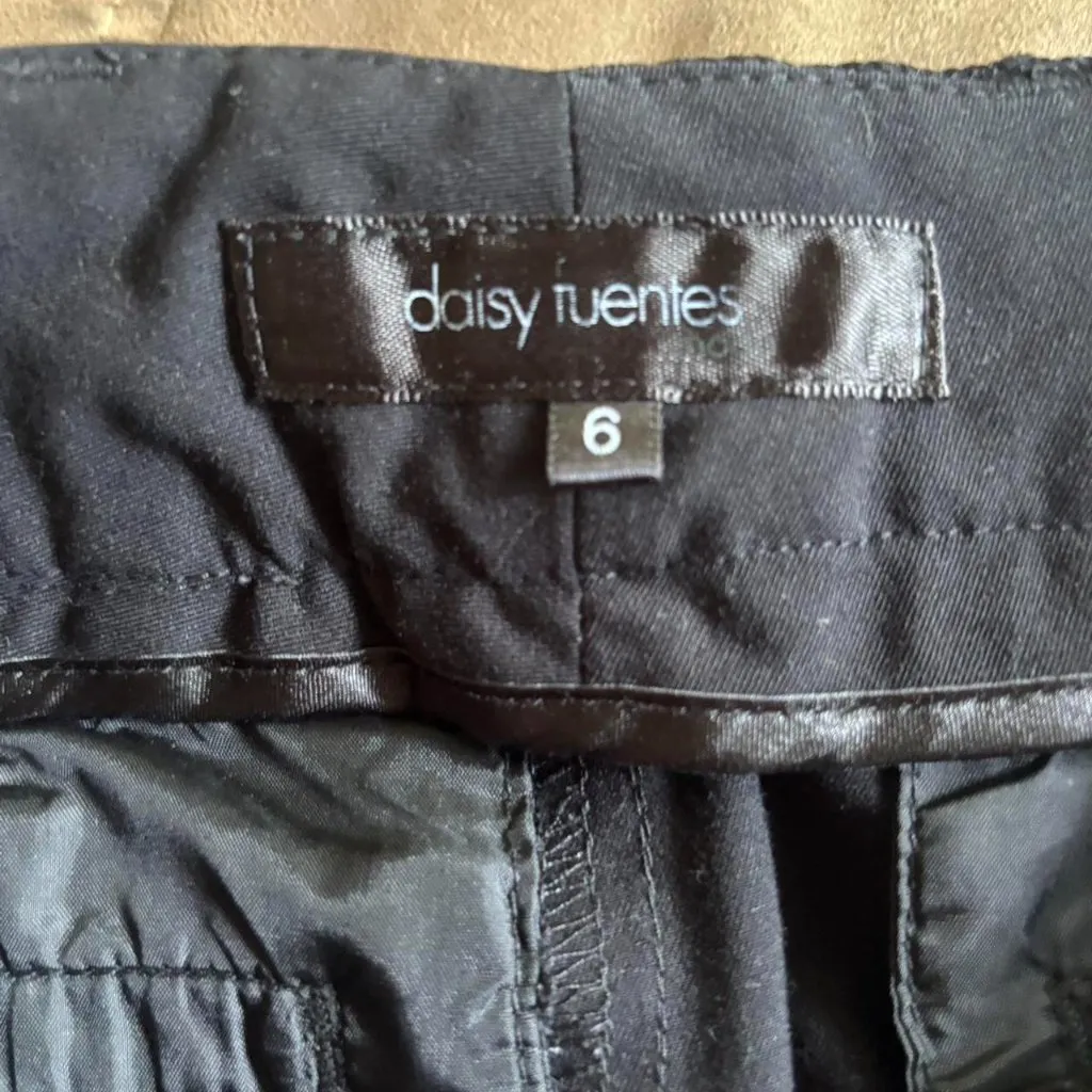 2000s Office Siren Low Rise bootcut flare trousers with lace waistband detail Black Size 6 - Image 6