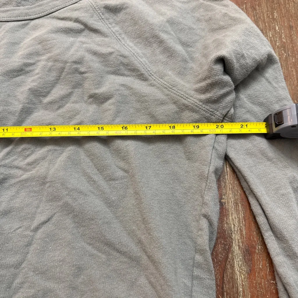 James Perse Gray-Olive Standard Sweatshirt Size Small Slightly Cropped - Image 10