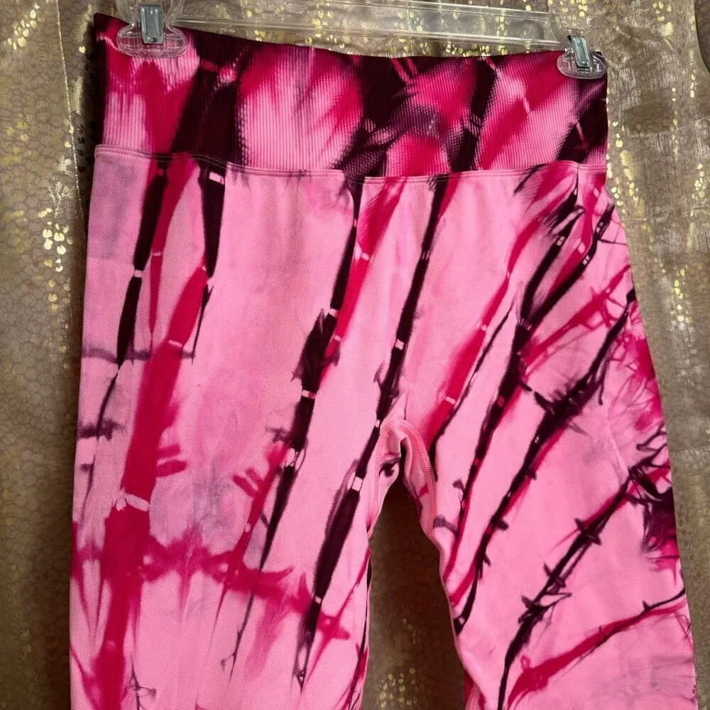 PINK Victorias Secret Tie Dye Seamless High Waist Full Length Legging Large - Image 3