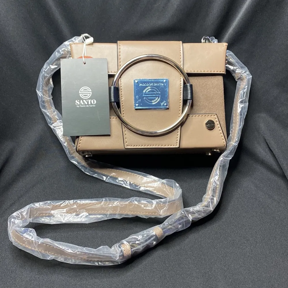 Santo By Paolo Santo Cynthia Square Box Crossbody and hand bag Tan - Image 2