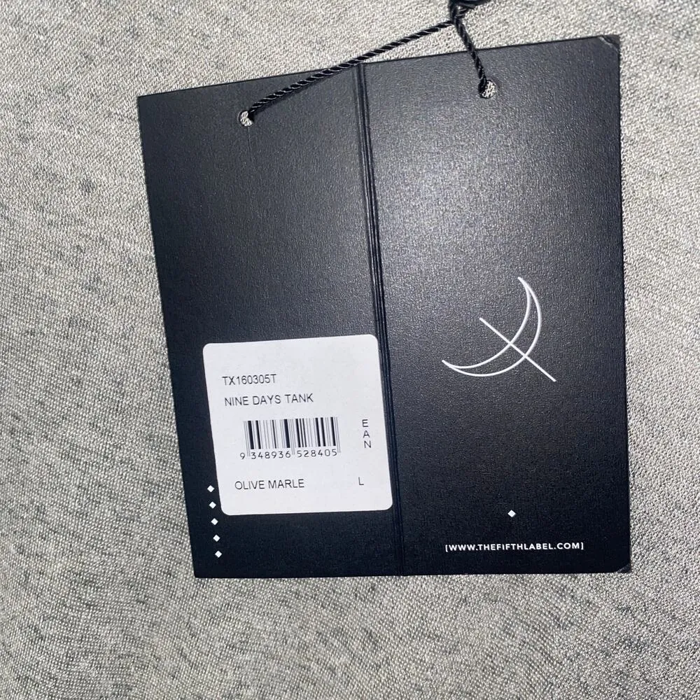 NWT The Fifth Sun Gray Light Knit Nine Days Tank Top Olive Marle Women's Large - Image 6