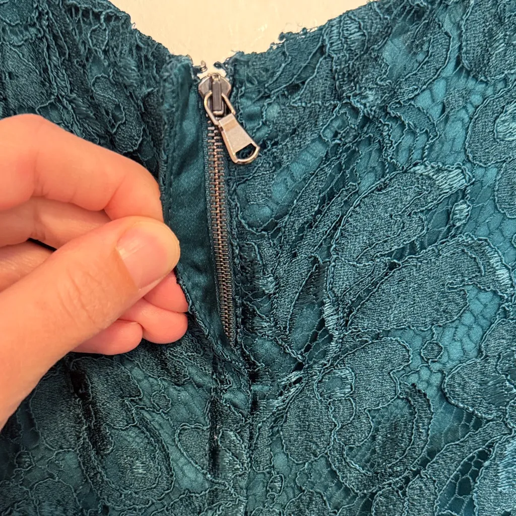 Dolce & Gabbana Elegant Teal/Emerald Lace Dress - Size 42 (size U.S. 6) - Image 4