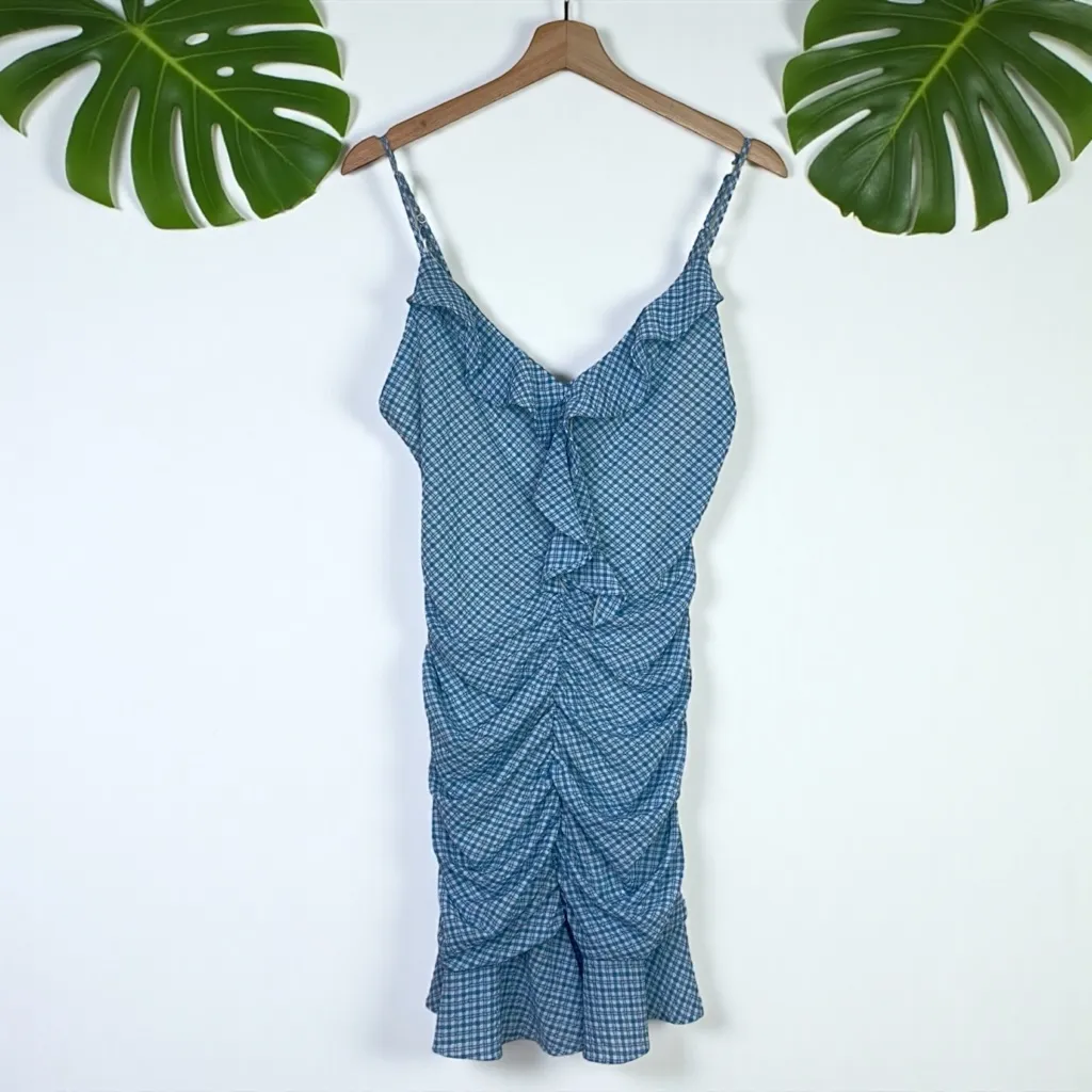 Kimchi Blue Bonnie Ruched Flutter-Trim Mini Dress - Image 5