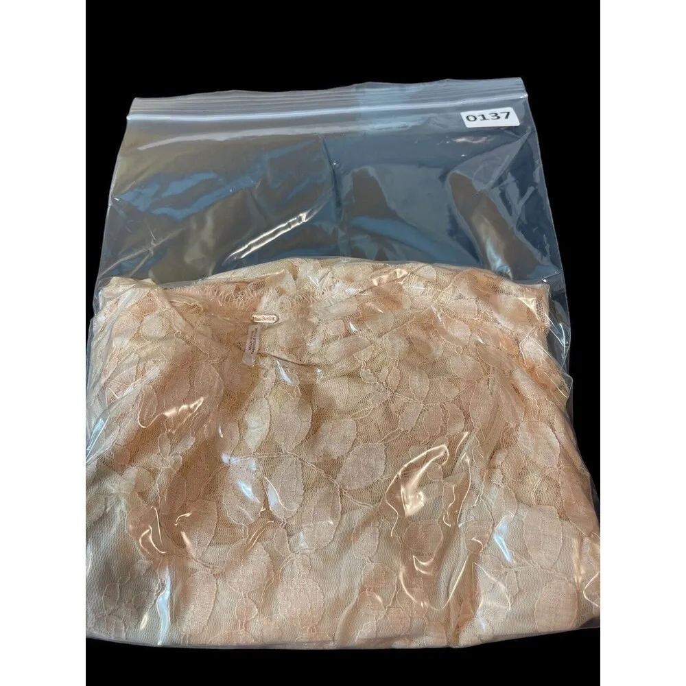 Free People Cream 3/4 Sleeve Lace Overlay V-shaped   Fit & Flare A-line Dress 2 - Image 12