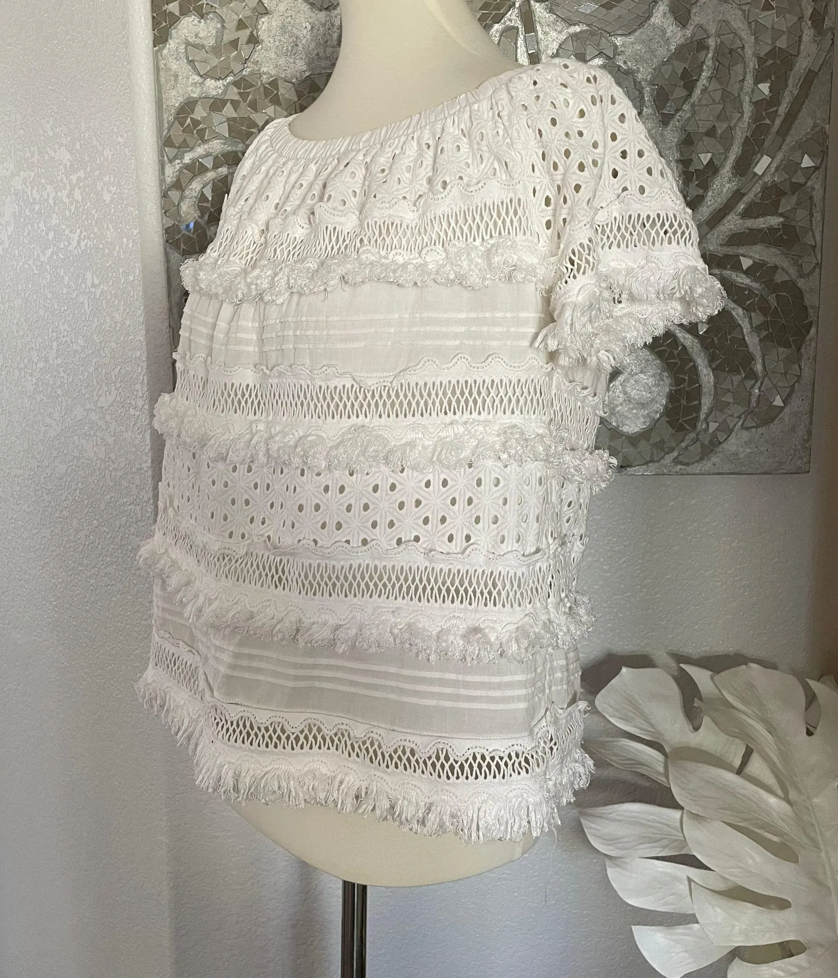 White Textured Top - Image 2