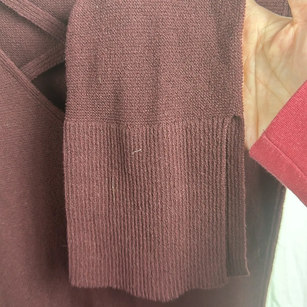 Free People Criss Cross Tunic Sweater In Burgundy Size Small - Image 4