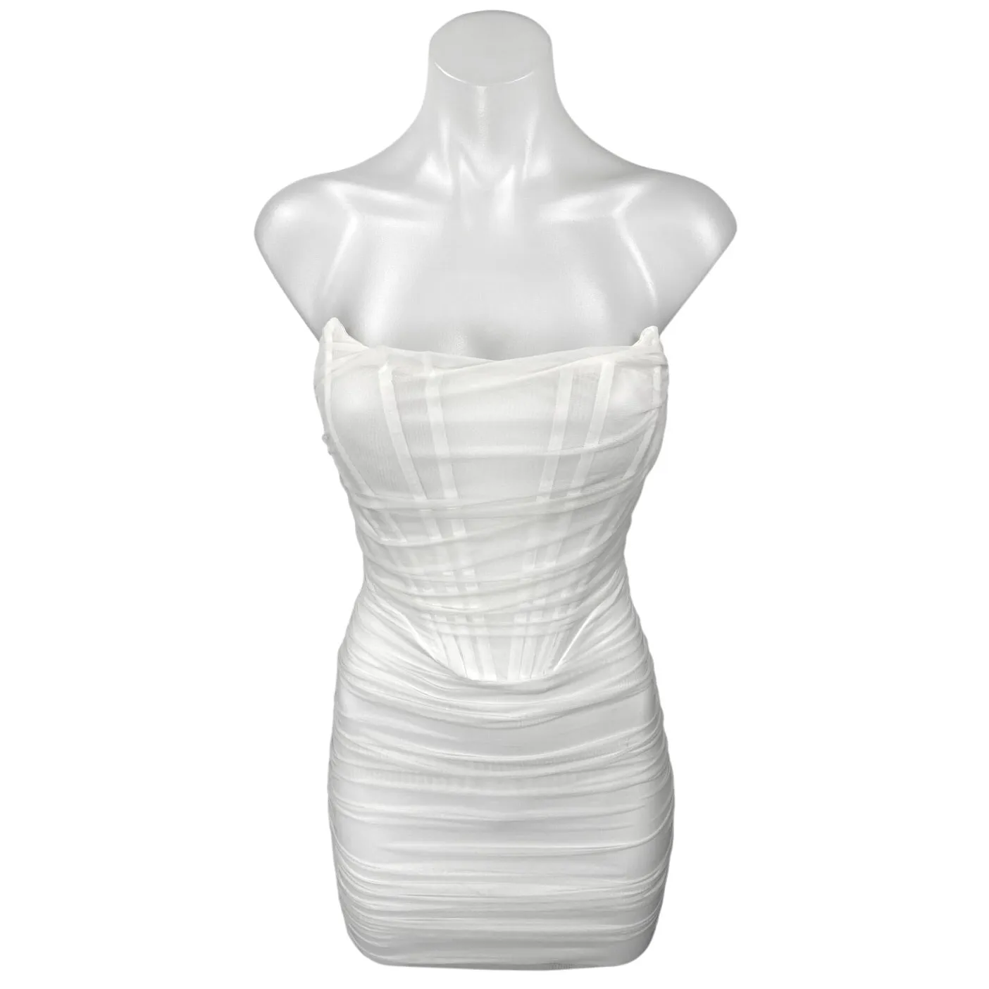 Superdown White Strapless Sleeveless Corset Bustier Bodycon Mini Dress Size XS - Image 2