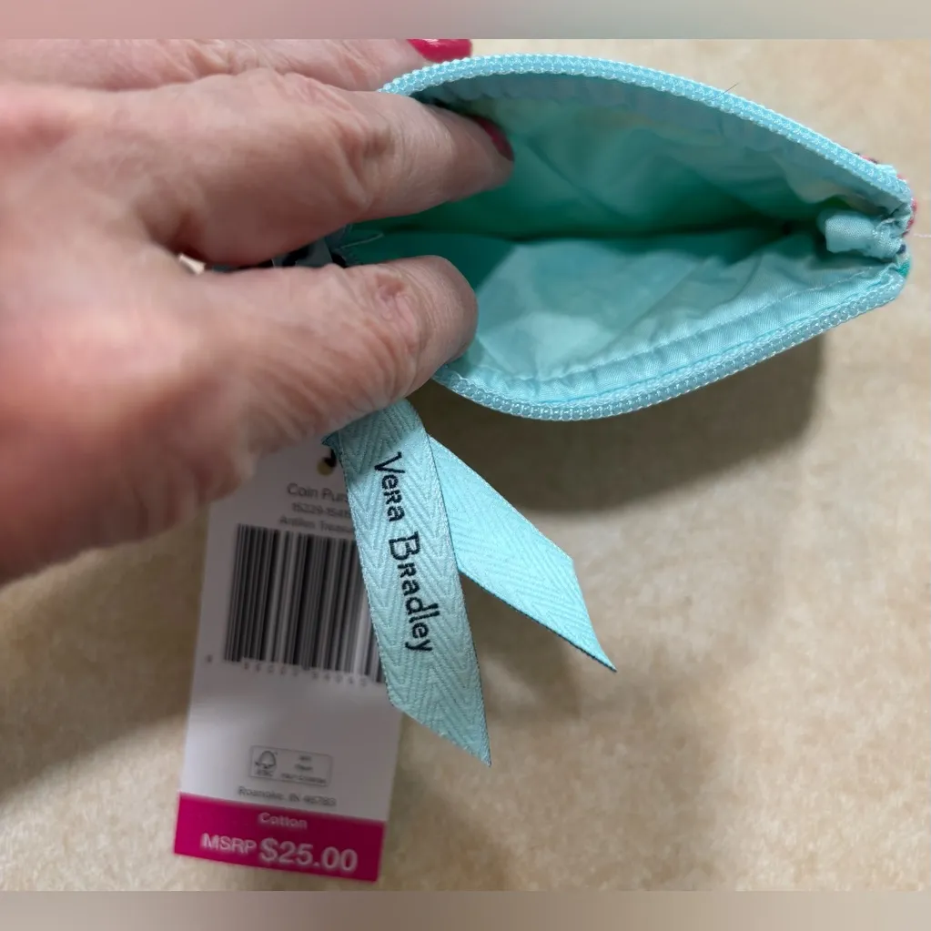 NWT Vera Bradley Cotton Coin Purse in Antilles Treasure Pattern - Image 3