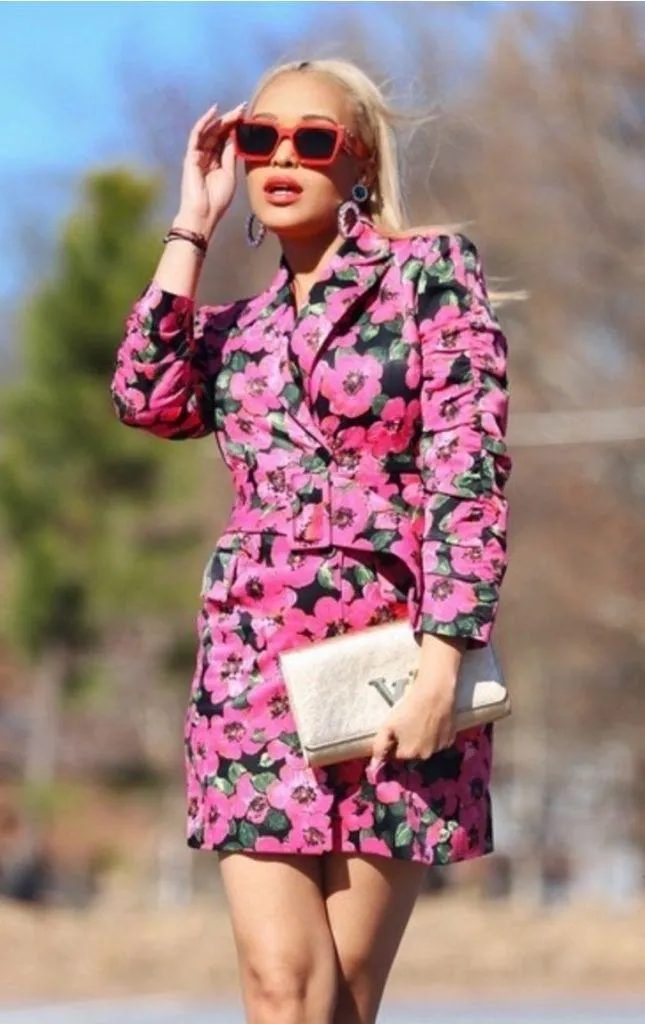 Zara Women Floral Print Dress Blazer 3137/029 Blogger Fav Size small no … - Image 5