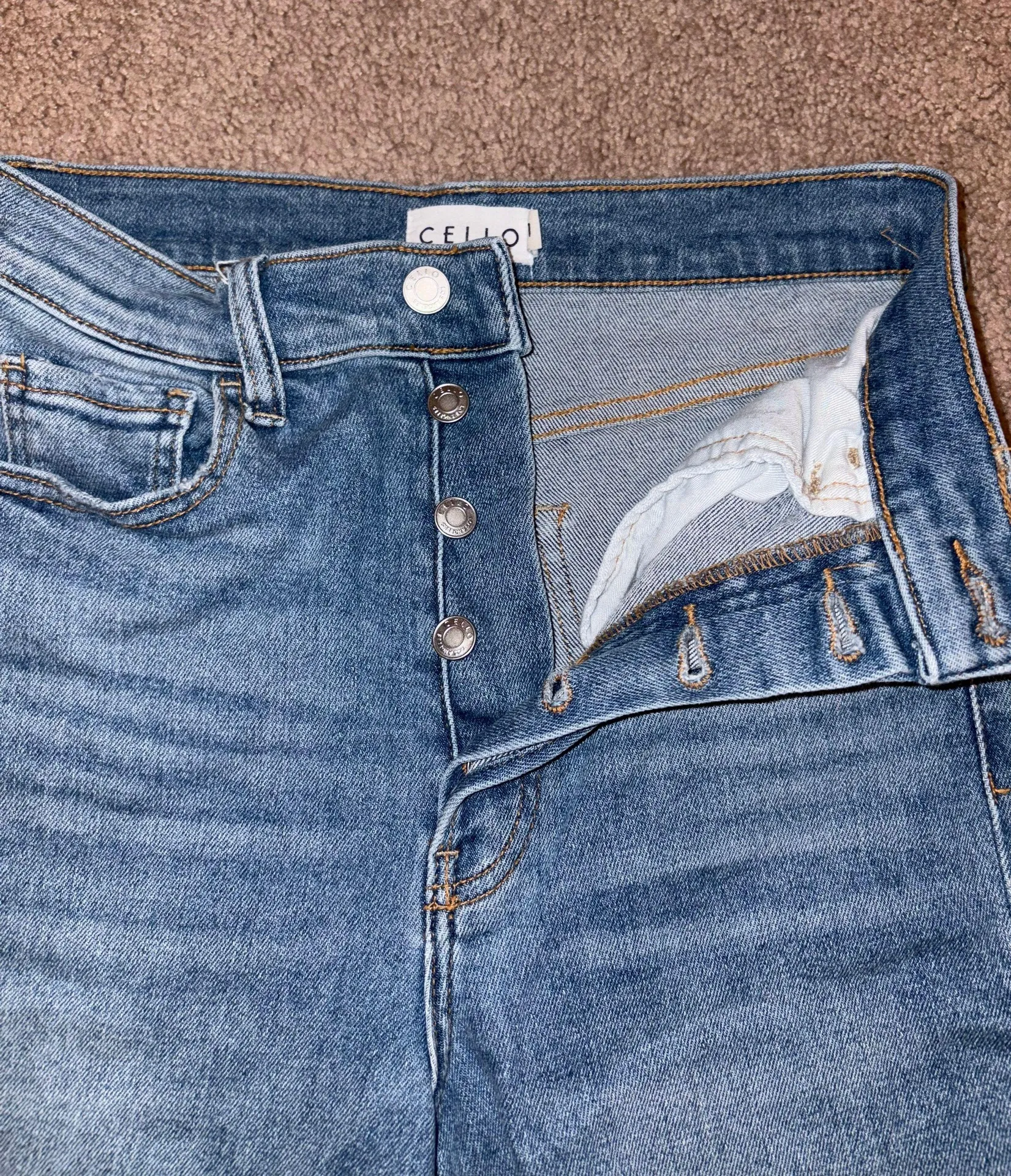 Straight Leg High Waisted Jeans Size XS - Image 6