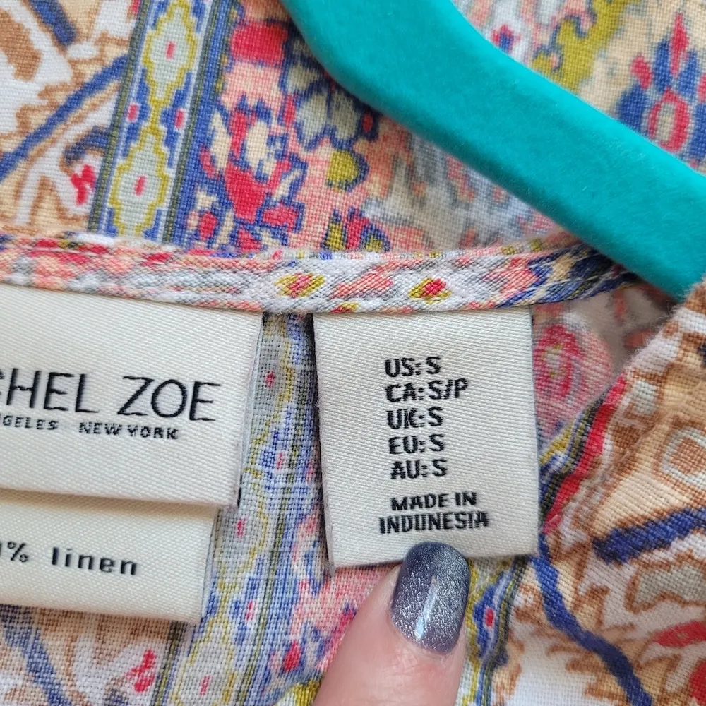 Rachel Zoe Printed Linen Shift Dress - Image 9