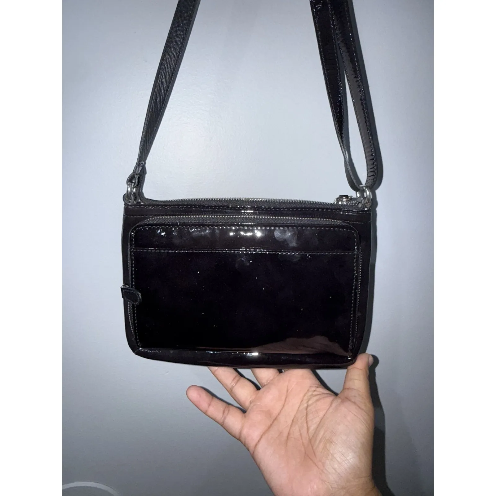 Brighton Women's Plain Black Modern Crossbody Adjustable‎ Strap Bag P - Image 5