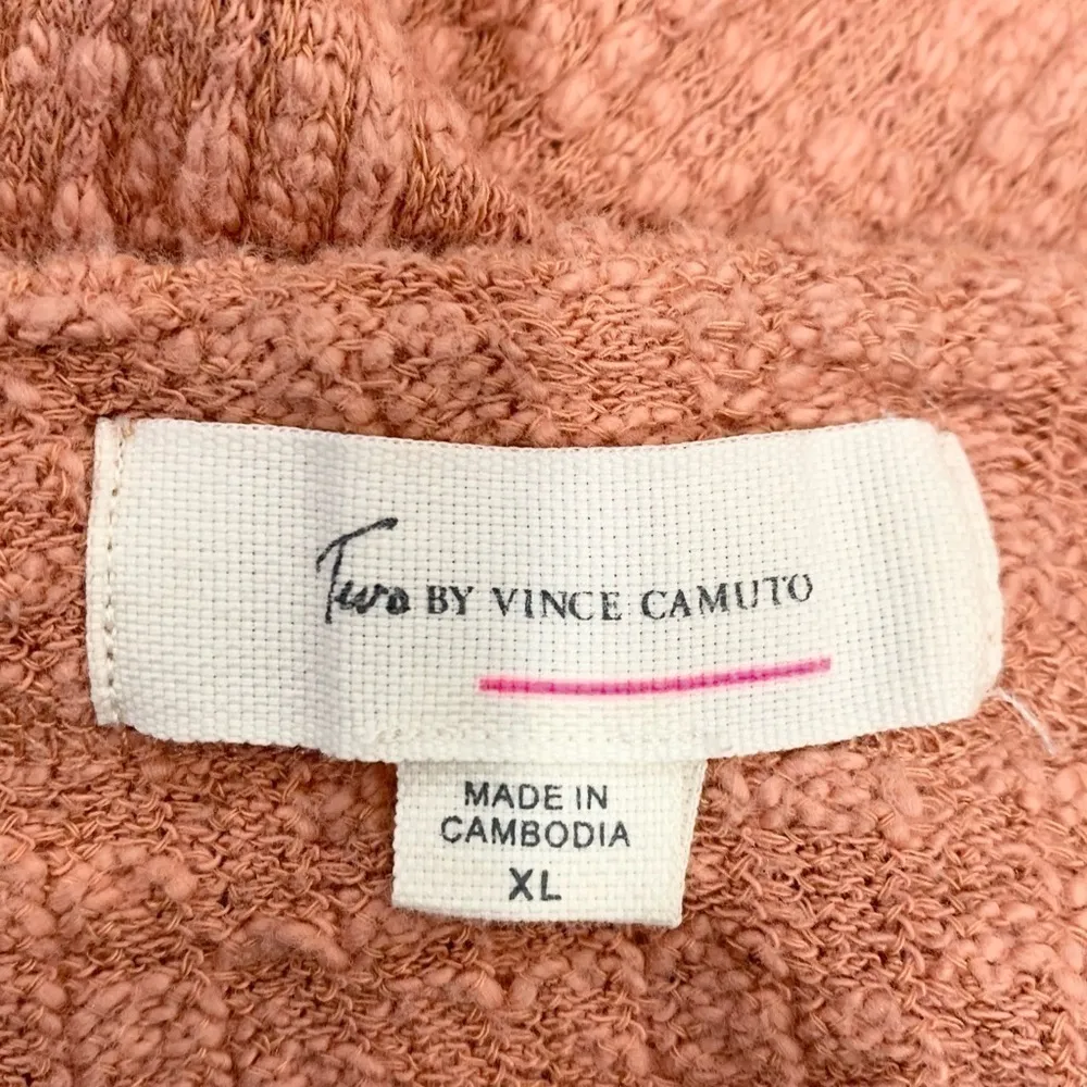 Women’s Two by Vince Camuto coral pink button front cardigan sweater Size XL - Image 8