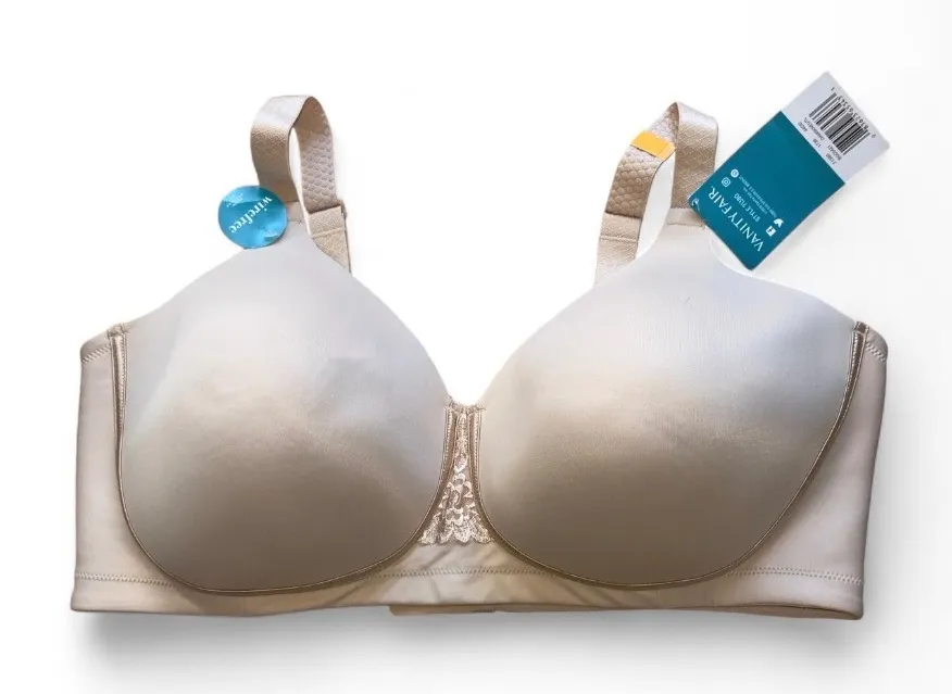 Vanity Fair Style 71380 Wirefree Full Coverage Comfort Bra 44DD Nude - Image 1