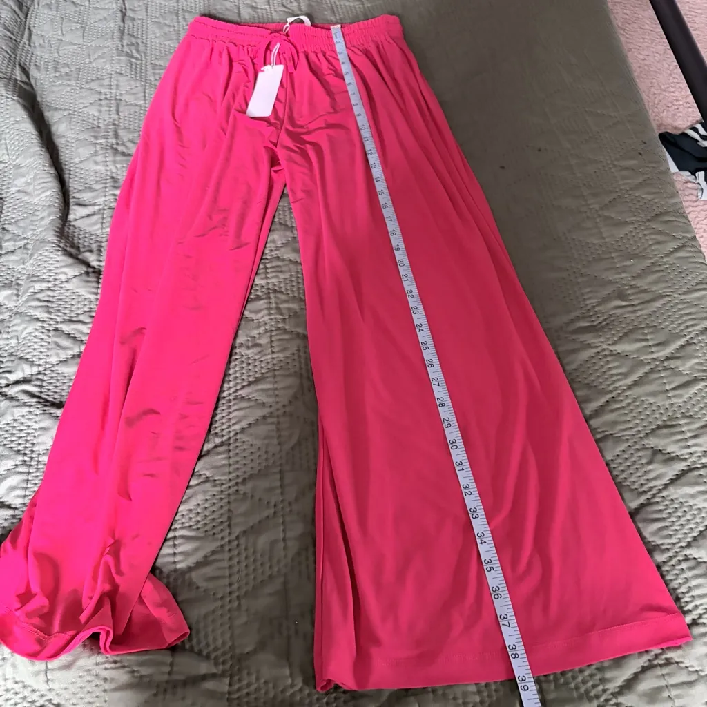 NWT Dear Scarlett Wide Leg Pants Red Size M - Image 7