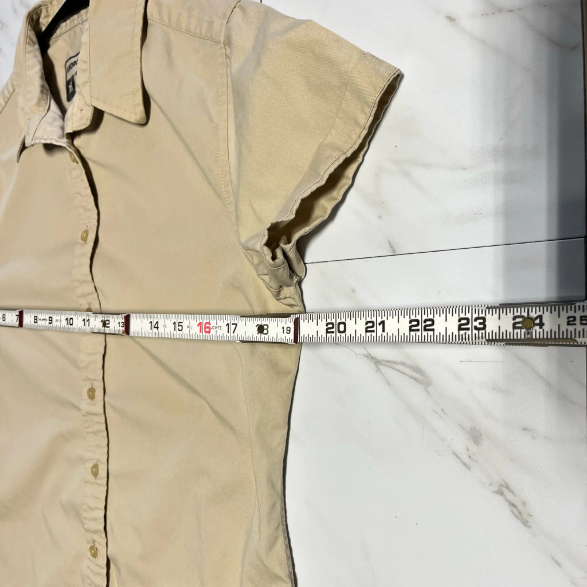 ANDROGYNOUS FOX Swift Fox Button Up Short Sleeve Stone Fox Size XS - Image 6