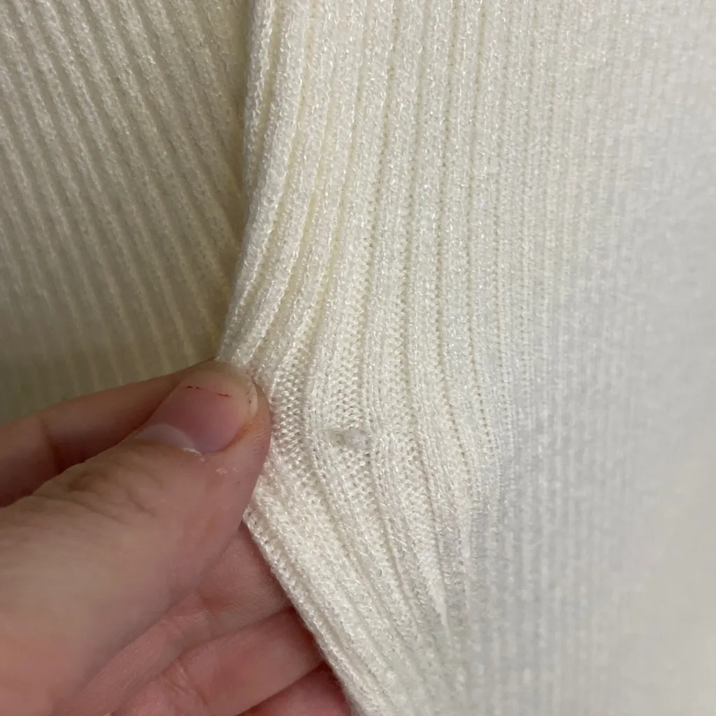 Soft Surroundings Ivory Off White Ribbed Turtleneck Sweater Womens Size Large - Image 5