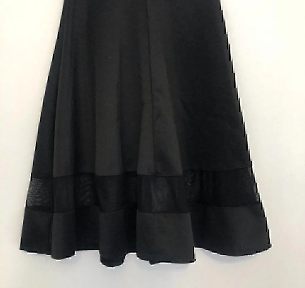 SILHOUETTE NYC Solid Black Pull On Mesh Stripe Midi A - Image 10