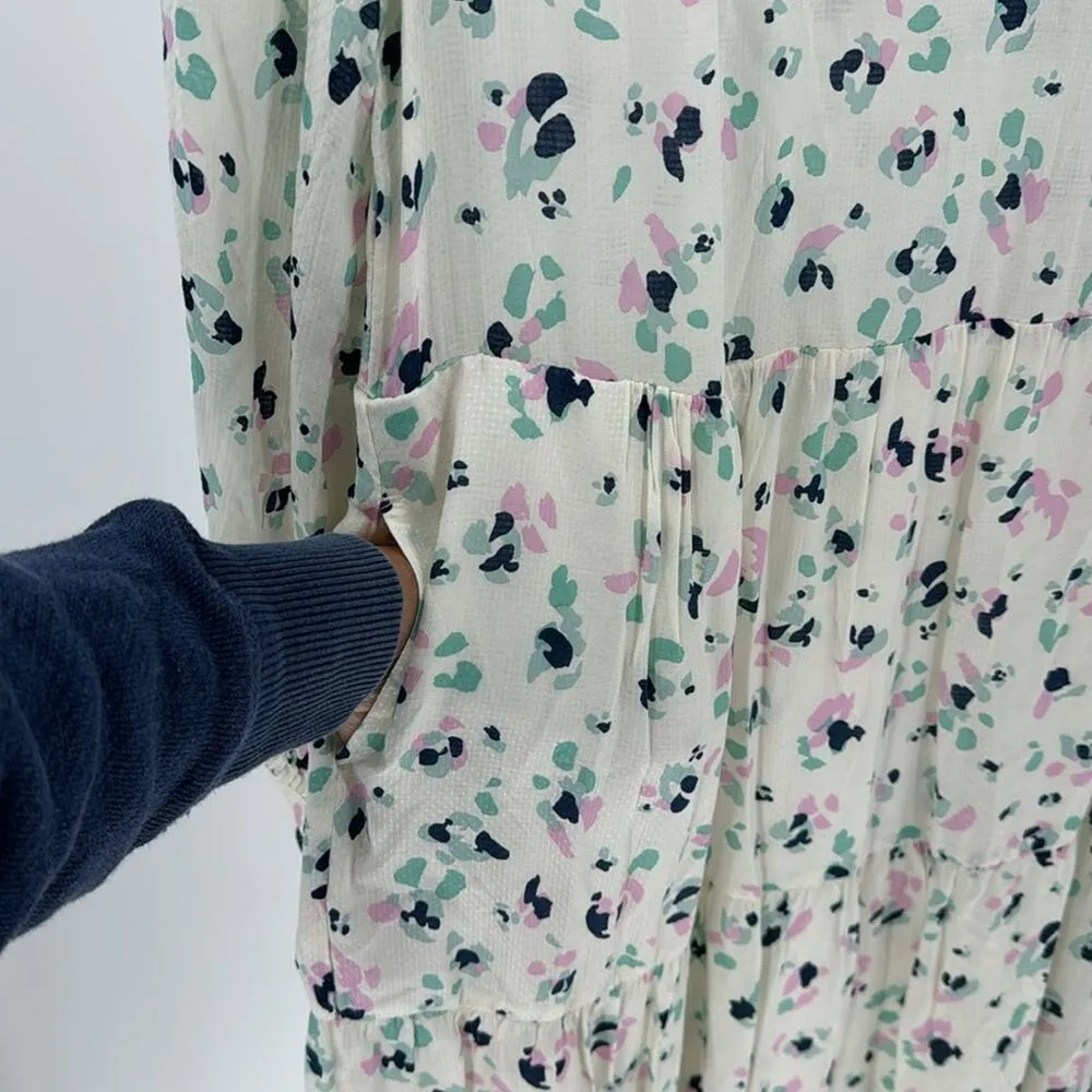 A New Day v-neck tiered midi leopard print vibrant pink teal print Easter spring - Image 6