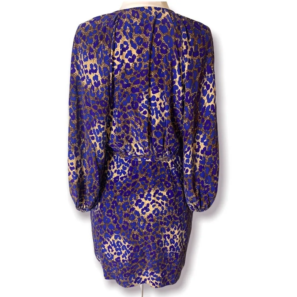 Parker silk leopard print wrap dress sz s - Image 3