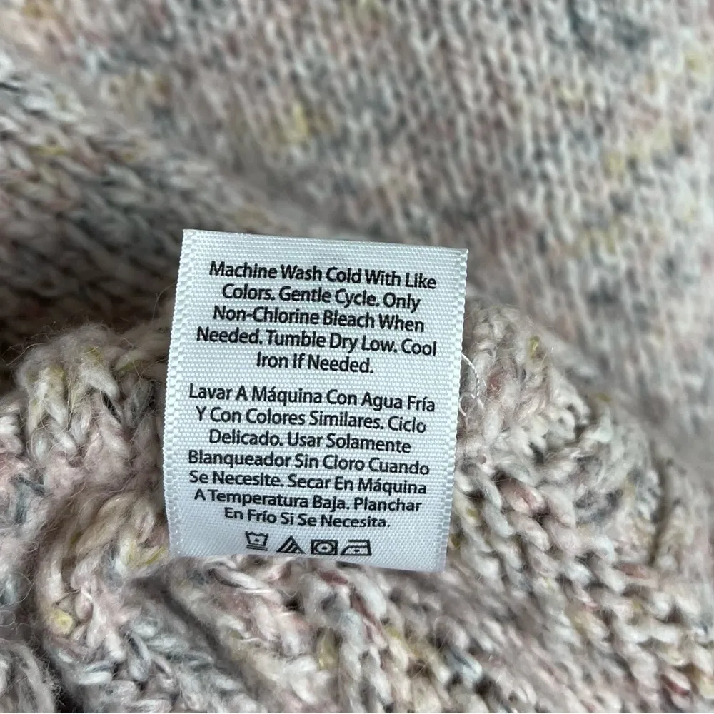 Juniors XL Confetti Cable Knit Sweater Blush Pink Neutral Time And Tru Holiday - Image 9