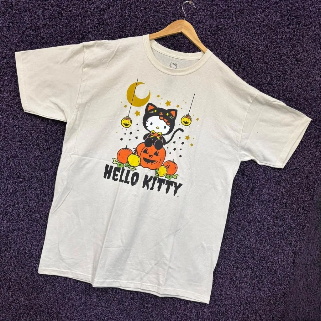 Hello Kitty Spooky Pumpkin Patch Sanrio Kawaii T-Shirt XL - Image 3