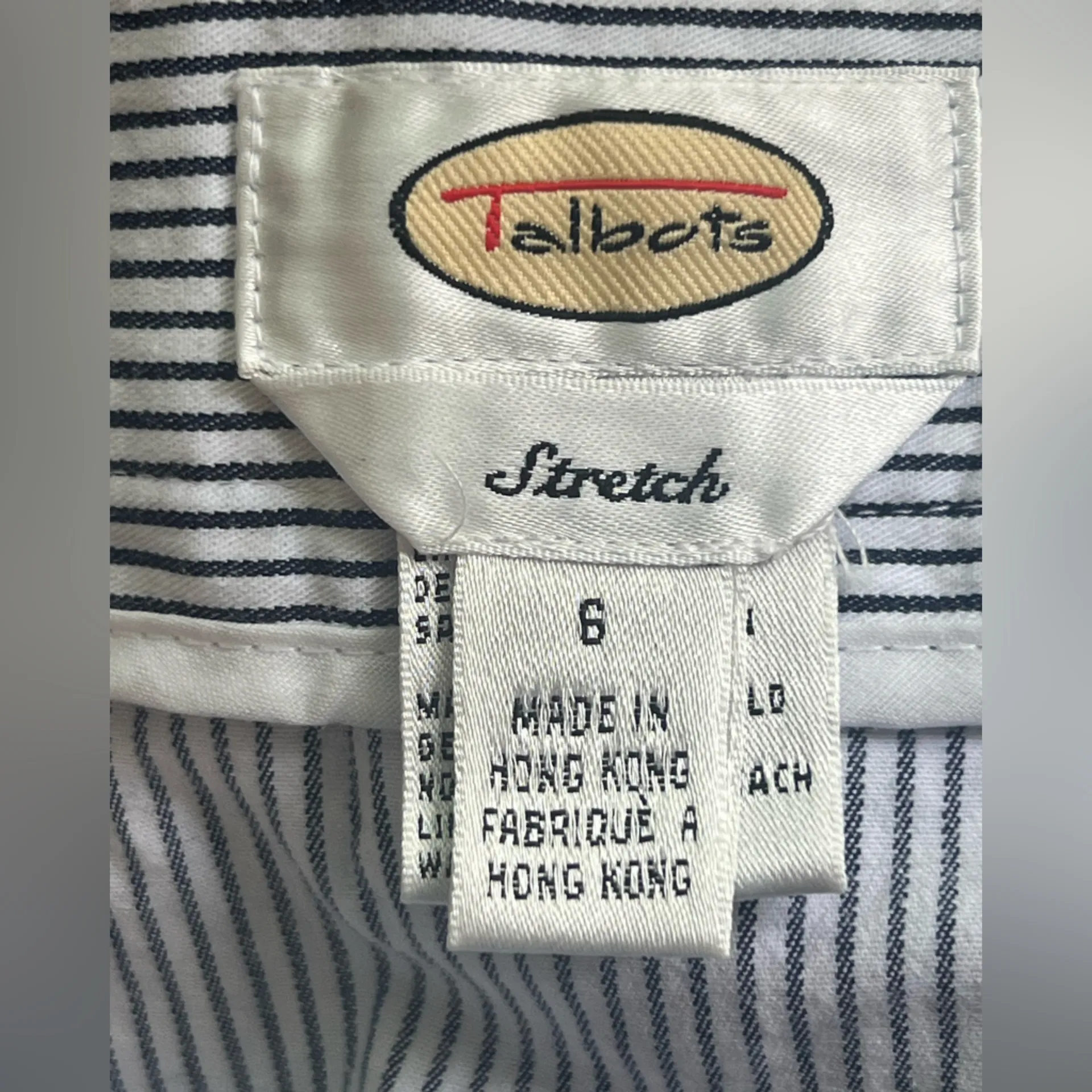 Talbots  Navy and White Striped Stretch Top - Image 6