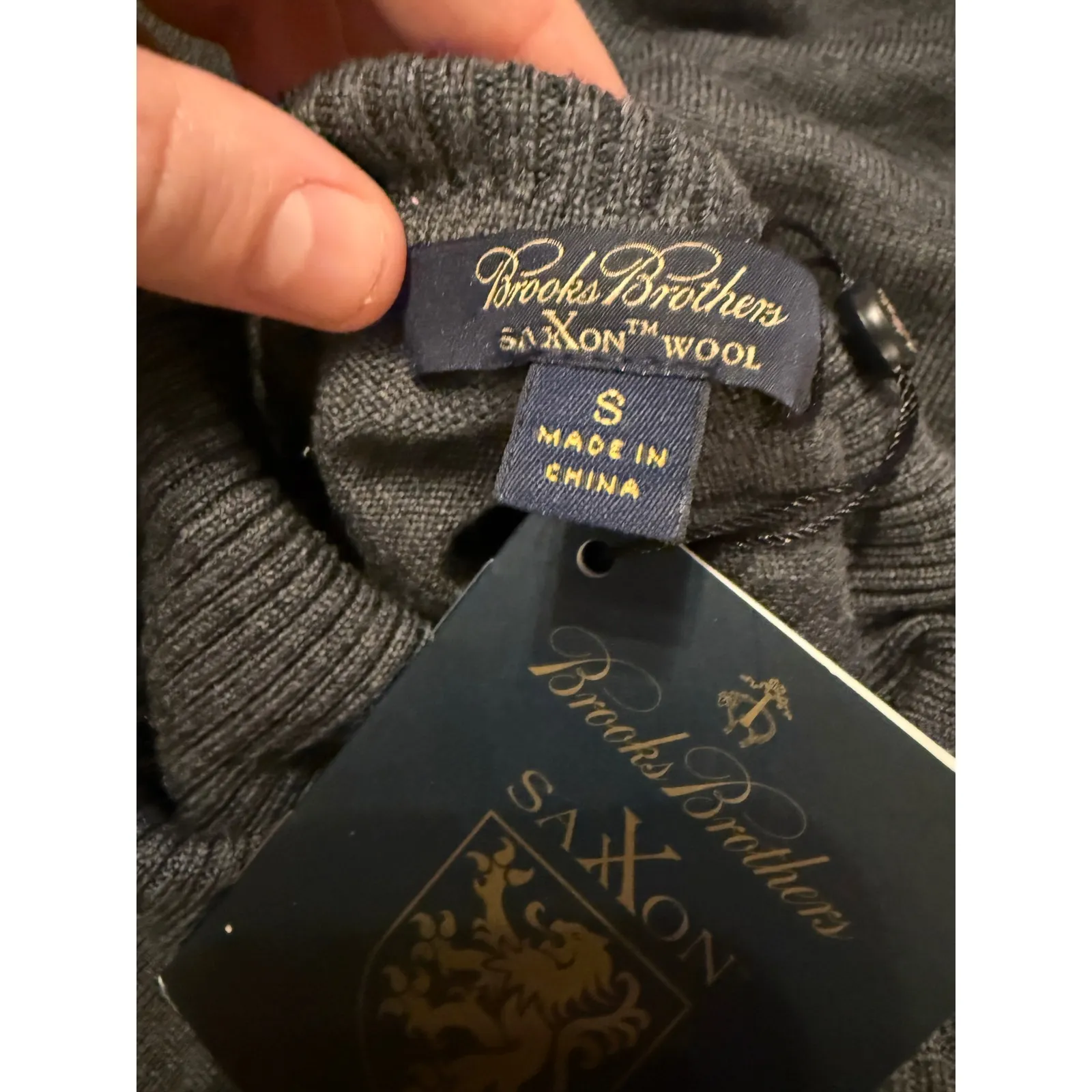 Brooks Brothers NWT Saxon Wool Turtleneck Sweater Small Gray Classic READ - Image 3